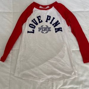 Pink brand baseball tee